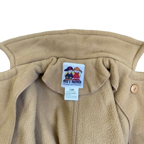 Pete’s Partner Vintage Fleece Peacoat Button Front Jacket Camel/Tan Size 12M - Picture 7 of 12
